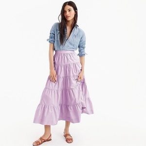 J.Crew Tiered Purple Skirt, Size 0